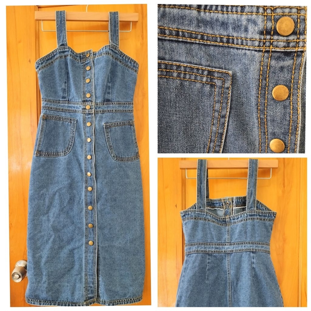 Denim midi dress